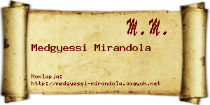 Medgyessi Mirandola névjegykártya